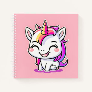 Cute Colourful Magical Happy Unicorn Artwork   Notebook
