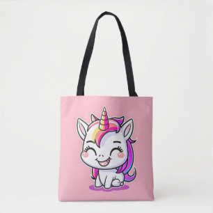 Cute Colourful Magical Happy Unicorn Artwork   Tote Bag