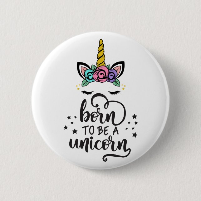 Cute Colourful Magical Unicorn 2 Inch Round Button (Front)