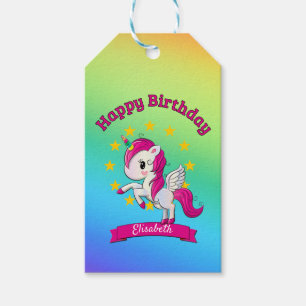 Cute Colourful Magical Unicorn Rainbow Kids Gift Tags
