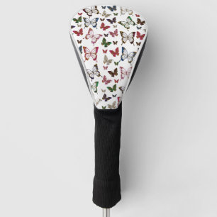 Cute Colourful Marble Butterfly Spring Pattern Golf Head Cover