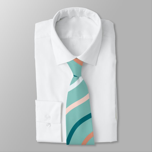 Cute  Colourful Mint Green Tie (Tied)