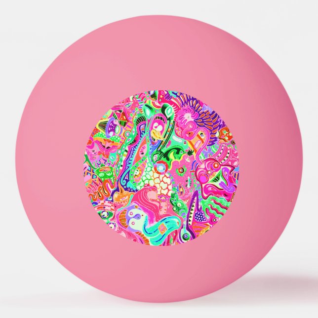 Cute colourful mixed abstract monsters kitchen tow ping pong ball (Front)