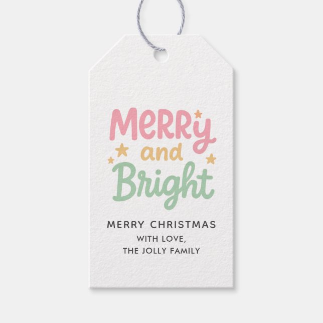 Cute Colourful Modern Christmas Gift Tags (Front)