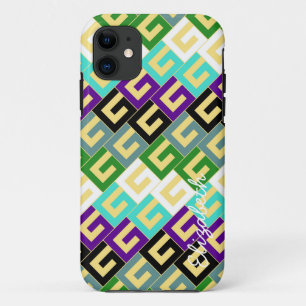 Cute Colourful Modern Geometric Pattern 2 iPhone 11 Case