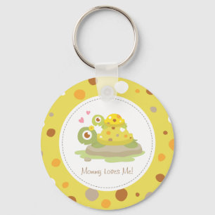 Cute Colourful Mommy Turtle and Child Keychain