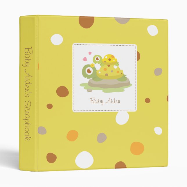 Cute Colourful Mommy Turtle and Child Scrapbook Binder (Front/Spine)