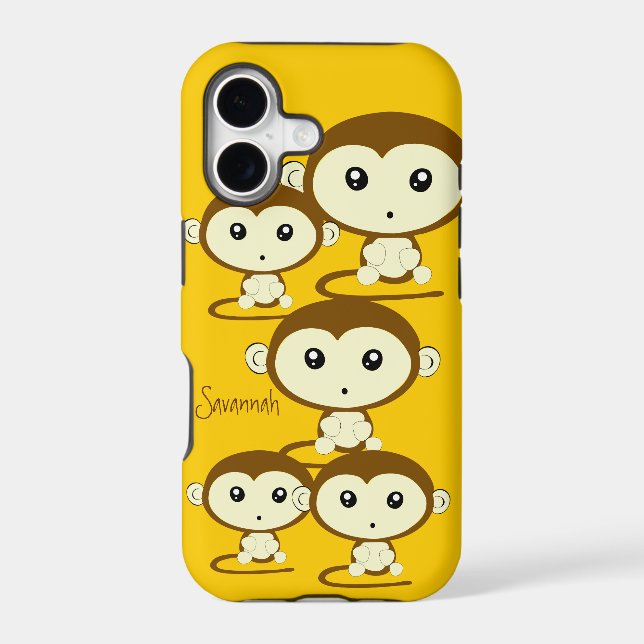 Cute Colourful Monkeys Change Yellow to any Colour (Back)