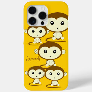 Cute Colourful Monkeys Change Yellow to any Colour iPhone 15 Pro Max Case