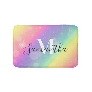 Cute Colourful Monogram Bath Mat