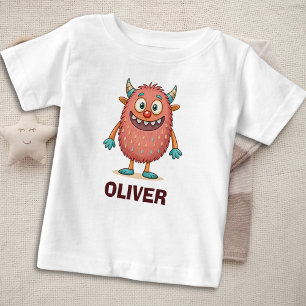 Cute Colourful Monster Personalized Baby T-Shirt