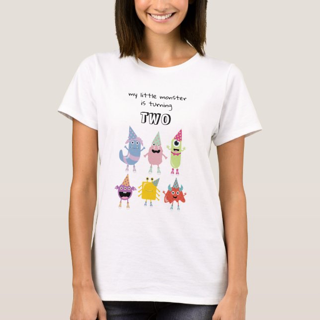 Cute Colourful Monsters Funny Boy Mom Birthday  T-Shirt (Front)