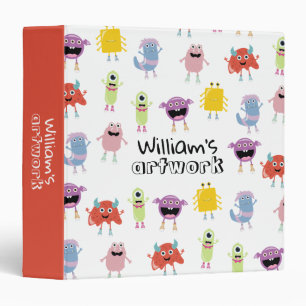 Cute Colourful Monsters Funny Kids Artwork Keepsak Binder