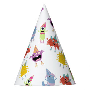 Cute Colourful Monsters Funny Kids Birthday Party Hat