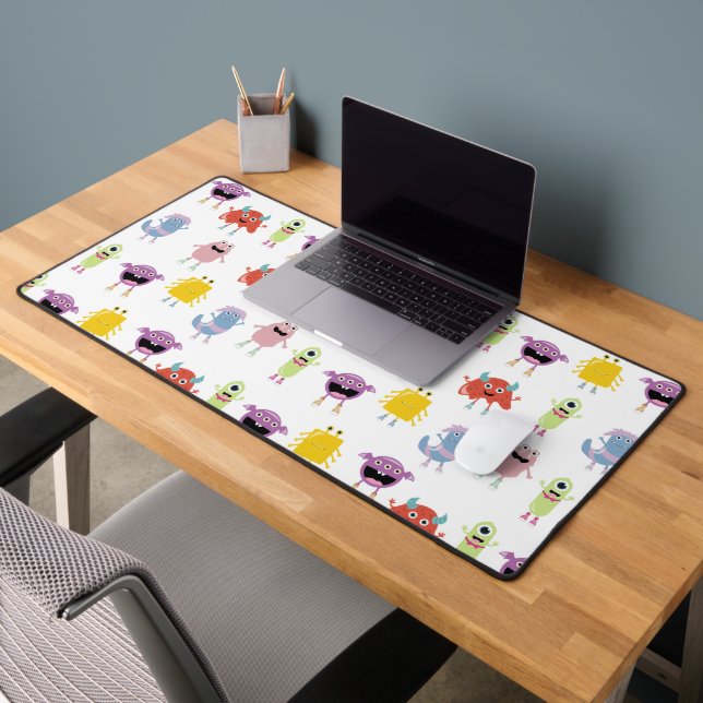 Cute Colourful Monsters Funny Kids Pattern Desk Mat (Office 2)