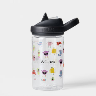 Cute Colourful Monsters Funny Kids School Water Bottle