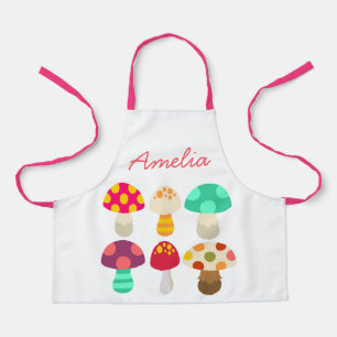 Cute colourful mushrooms apron