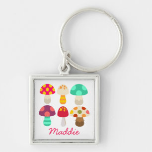 Cute colourful mushrooms keychain