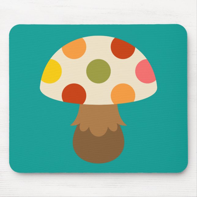 Cute colourful mushrooms mouse pad (Front)