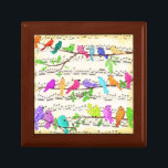 Cute Colourful Musical Birds Symphony - Happy Song Gift Box<br><div class="desc">Cute Colourful Musical Birds Symphony - Happy Song - Spring Melody Drawing - Customizable - Choose / Add Your Unique Text / Font / Colour - Make Your Special Gift - Resize and move or remove and add elements / image with customization tool ! - Drawing and Design by MIGNED....</div>