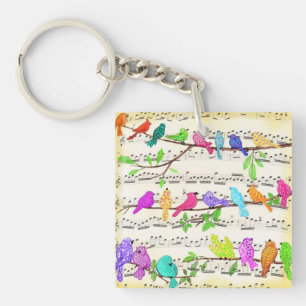 Cute Colourful Musical Birds Symphony - Happy Song Keychain