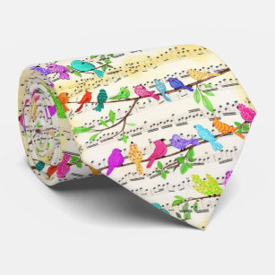 Cute Colourful Musical Birds Symphony - Happy Song Tie