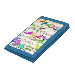Cute Colourful Musical Birds Symphony - Magic Song Trifold Wallet