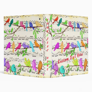 Cute Colourful Musical Birds Symphony - Your Text Binder