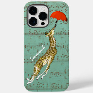 Cute Colourful Musical Flying Giraffe Red Umbrella Case-Mate iPhone 14 Pro Max Case