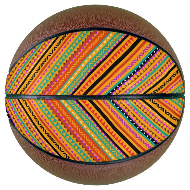 Cute colourful native aztec patterns design basketball (Front)