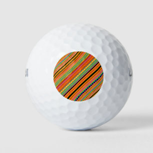 Cute colourful native aztec patterns design fabric golf balls
