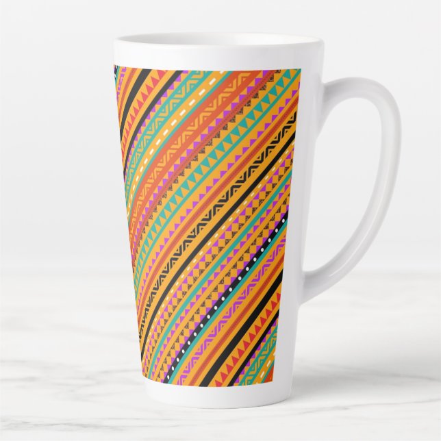 Cute colourful native aztec patterns design latte mug (Right)
