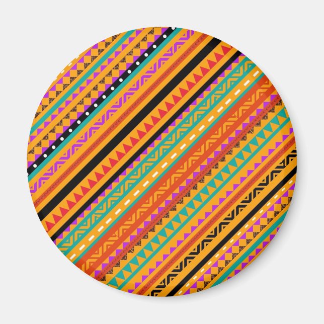 Cute colourful native aztec patterns design magnet (Front)