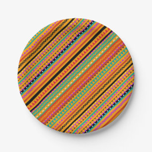 Cute colourful native aztec patterns design paper plate