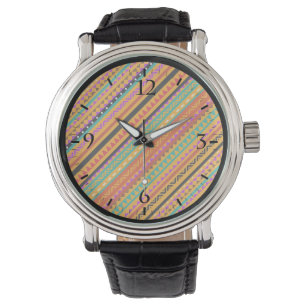 Cute colourful native aztec patterns design watch