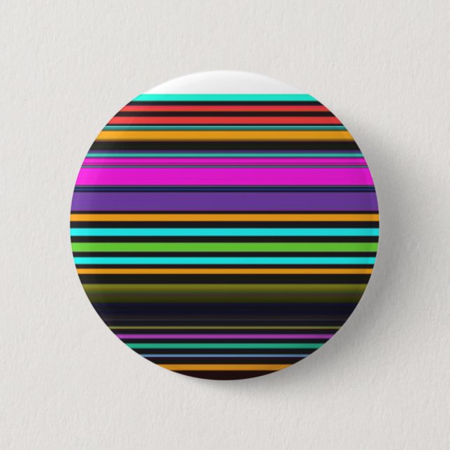 Cute colourful neon stripes 2 inch round button (Front)