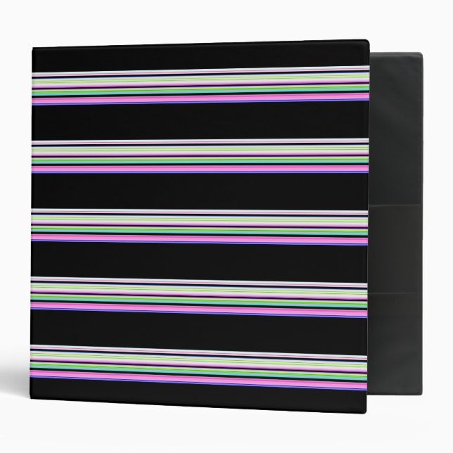 Cute colourful neon stripes binder (Front/Inside)