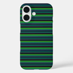 Cute colourful neon stripes iPhone 16 case