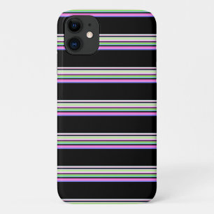 Cute colourful neon stripes iPhone 11 case