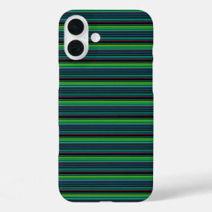 Cute colourful neon stripes iPhone 16 plus case
