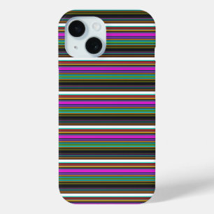 Cute colourful neon stripes iPhone 15 case