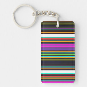 Cute colourful neon stripes keychain