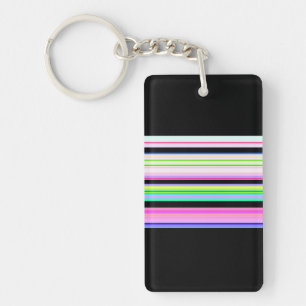 Cute colourful neon stripes keychain
