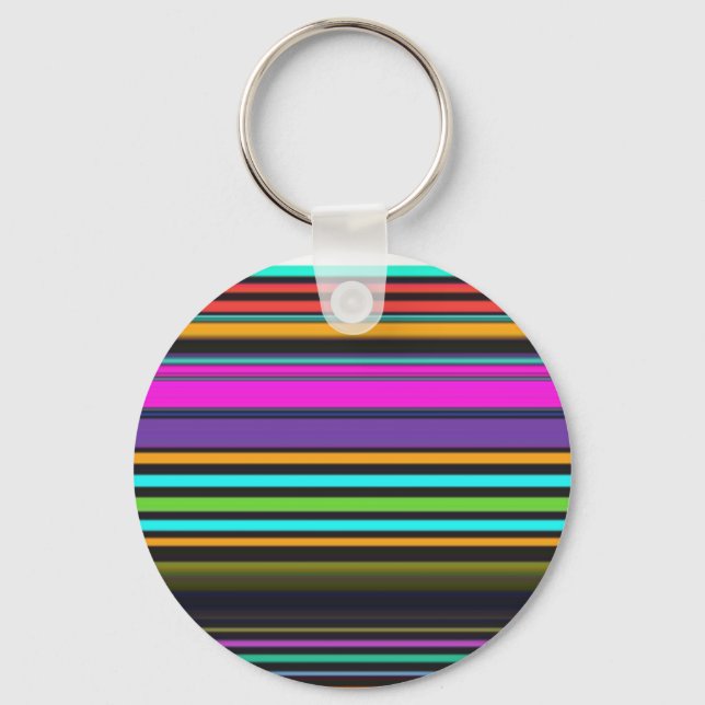 Cute colourful neon stripes keychain (Front)