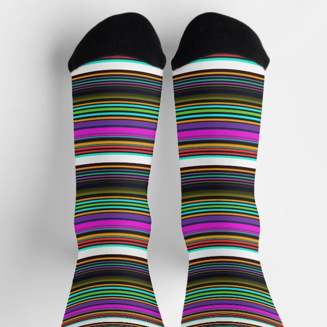 Cute colourful neon stripes socks (Top)