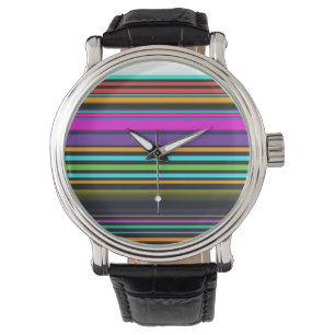 Cute colourful neon stripes watch