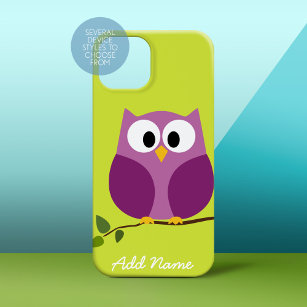 Cute Colourful Owl Cartoon Script Name iPhone 13 Case