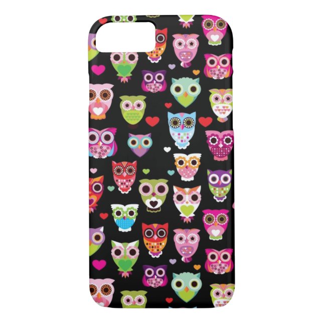 cute colourful owl kids pattern Case-Mate iPhone case (Back)