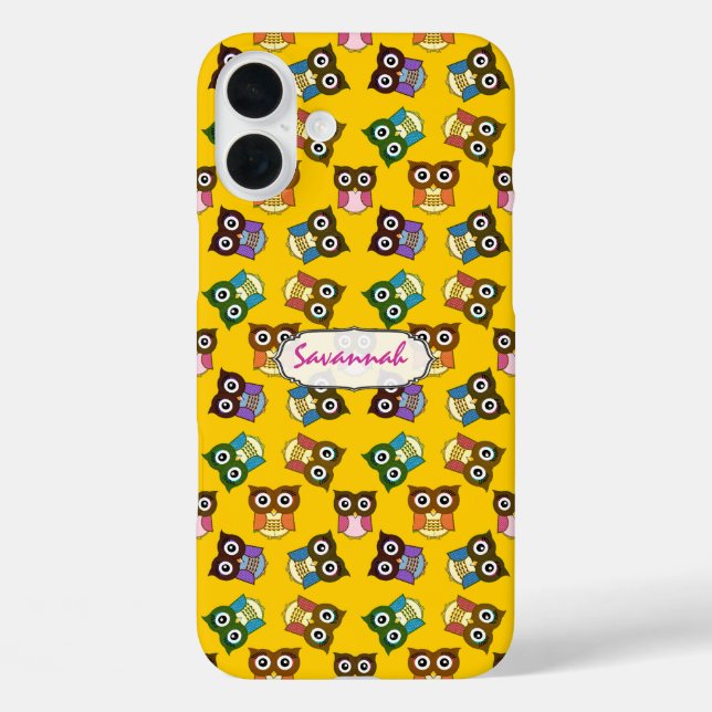 Cute Colourful Owl Pattern Choose Case Colour (Back)