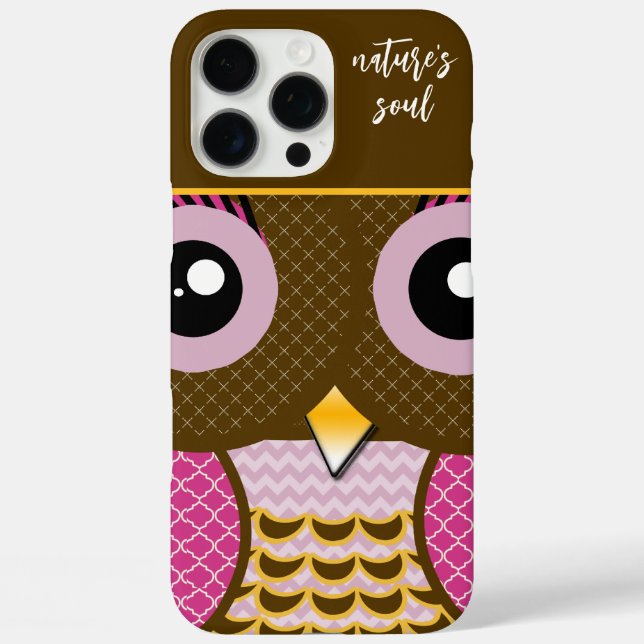 Cute Colourful Owl Pattern Choose Colour Case-Mate iPhone Case (Back)
